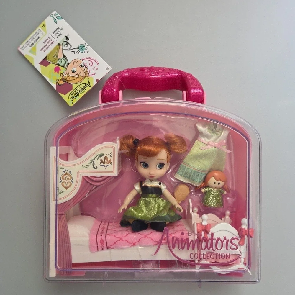 Disney Store Animators Anna Frozen Mini Doll Playset NEW in carry case‎